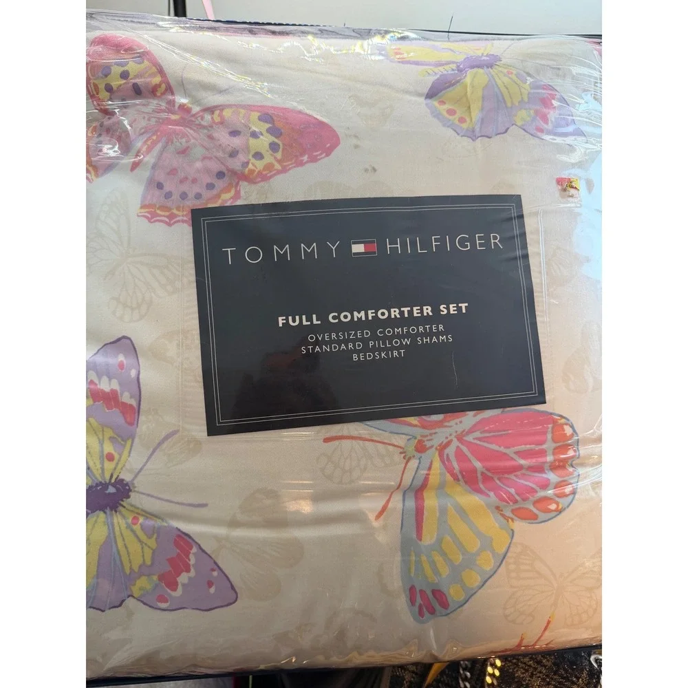 New! Tommy Hilfiger Vtg Sanibel Island Full Comforter Set 4pc Butterfly Y2K 2000